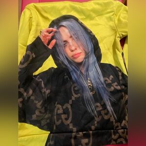 Neon Billie Eilish hoodie front and back (unisex men&women)